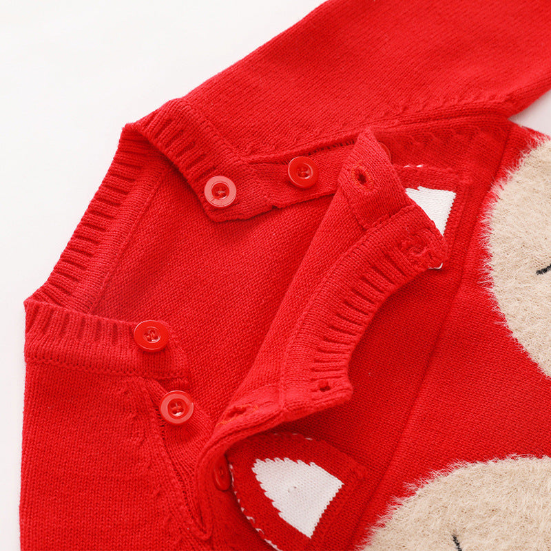 Korean double diagonal button sweater