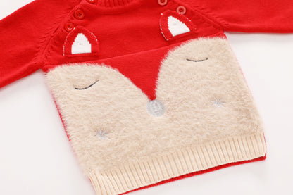 Korean double diagonal button sweater